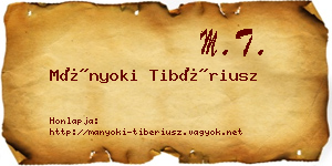 Mányoki Tibériusz névjegykártya